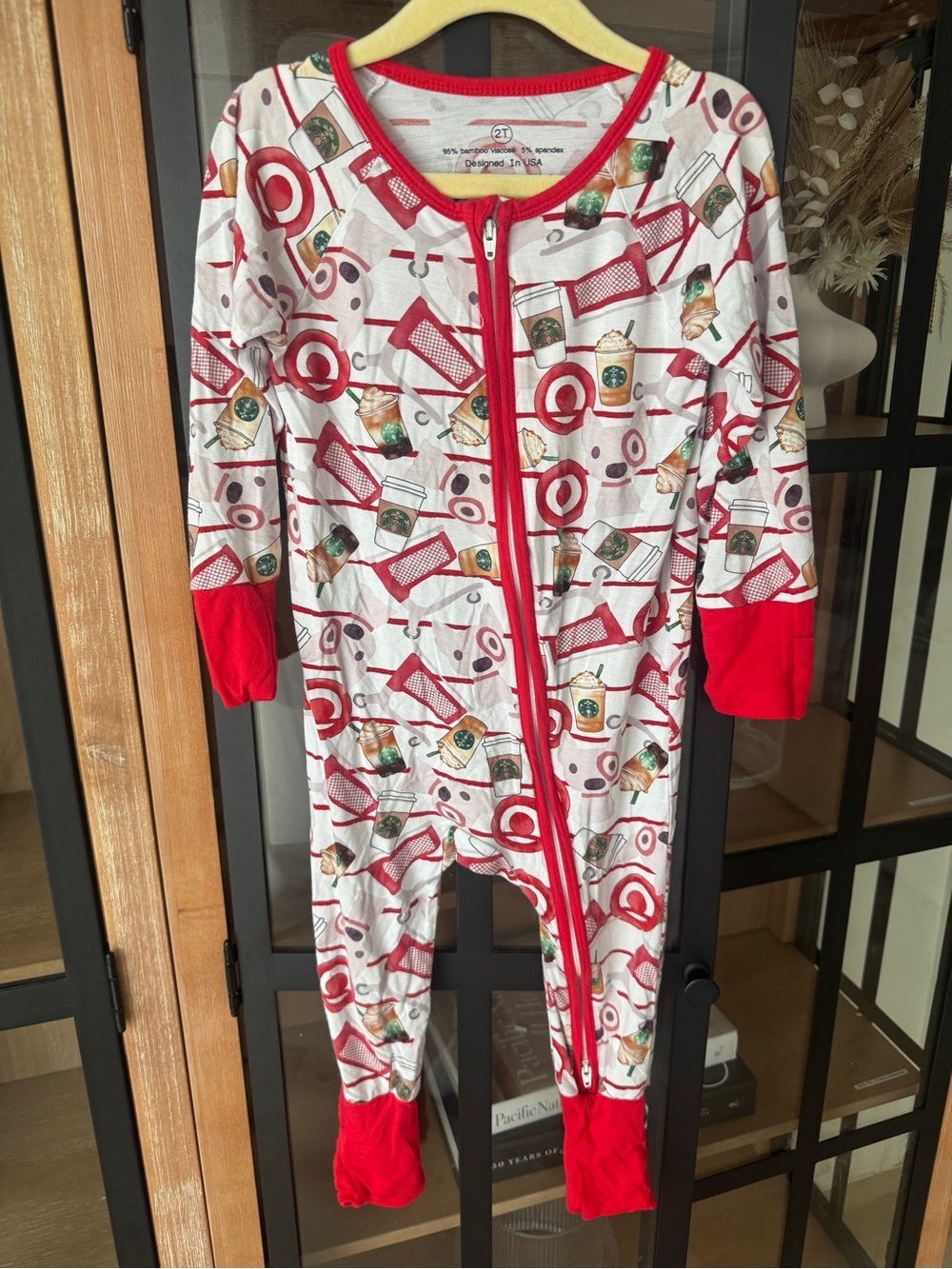 Target bamboo zippy footies romper sleeper starbucks print bullseyedog frap baby